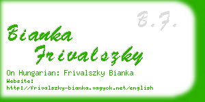 bianka frivalszky business card